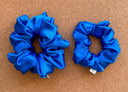 Handmade Royal Blue Satin Scrunchie - XL Boho Hair Tie