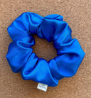Handmade Royal Blue Satin Scrunchie - XL Boho Hair Tie