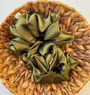 Olive Satin Scrunchie | jumbo scrunchies