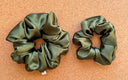Olive Satin Scrunchie | jumbo scrunchies