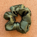 Olive Satin Scrunchie | jumbo scrunchies