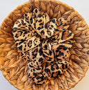 Handmade Rayon Cheetah Scrunchie: XL Leopard Print Hair Tie