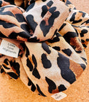 Handmade Rayon Cheetah Scrunchie: XL Leopard Print Hair Tie