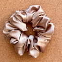 Champagne Satin XL Scrunchie, Bridesmaid Hair Accessory