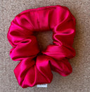 Handmade Red Satin XL Scrunchie: Silky Hair Tie