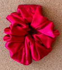 Handmade Red Satin XL Scrunchie: Silky Hair Tie
