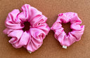 Handmade XL Satin Scrunchie: Fairy Floss Pink Hair Tie