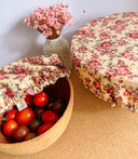 Vintage Floral Cotton Linen Bowl Covers: Reusable Food Storage (Set of Two)