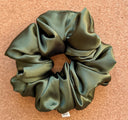 Olive Satin Scrunchie | jumbo scrunchies