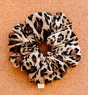 Handmade Rayon Cheetah Scrunchie: XL Leopard Print Hair Tie