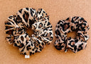 Handmade Rayon Cheetah Scrunchie: XL Leopard Print Hair Tie