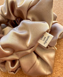 Champagne Satin XL Scrunchie, Bridesmaid Hair Accessory