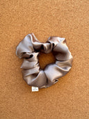 Handmade Latte Satin XL Scrunchie: Boho Hair Tie