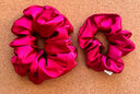 Deep Red Satin XL Scrunchie: Handmade Silky Hair Tie