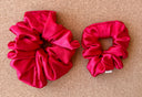 Handmade Red Satin XL Scrunchie: Silky Hair Tie