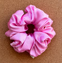 Handmade XL Satin Scrunchie: Fairy Floss Pink Hair Tie