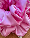 Handmade XL Satin Scrunchie: Fairy Floss Pink Hair Tie