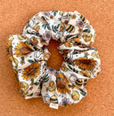 Summer Garden Bees Scrunchie: Handmade Cotton XL Hair Tie