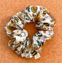 Summer Garden Bees Scrunchie: Handmade Cotton XL Hair Tie