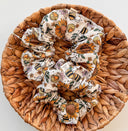 Summer Garden Bees Scrunchie: Handmade Cotton XL Hair Tie