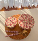 Vintage Floral Cotton Linen Bowl Covers: Reusable Food Storage (Set of Two)