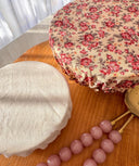 Vintage Floral Cotton Linen Bowl Covers: Reusable Food Storage (Set of Two)