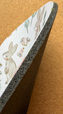 Strawberry Bunny Mouse Pad: Hand-Printed Desk Accessory