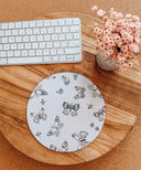 Flutterby Mouse Pad: Hand-Printed Desk Accessory
