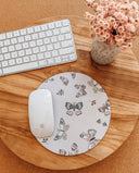Flutterby Mouse Pad: Hand-Printed Desk Accessory