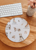 Adorable Dogs Mouse Pad: Hand-Printed Desk Accessory