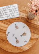 Mallard Ducks Mouse Pad: Hand-Printed Desk Accessory