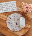 Spring Bees Mouse Pad: Hand-Printed Desk Accessory