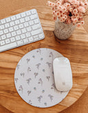 Spring Floral Mouse Pad: Hand-Printed Desk Accessory