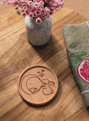 Wooden Coaster | Bunny moon | eco friendly | coasters