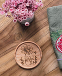 Wooden Coaster | cottagecore bunny | eco friendly | coasters | homewares