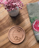 Wooden Coaster | Bunny moon | eco friendly | coasters