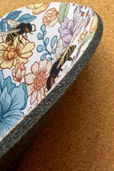 Floral Bees Mouse Pad: Hand-Printed Desk Accessory