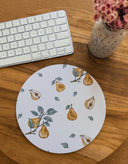 Pears Mouse Pad: Hand-Printed Desk Accessory
