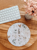 Farm Friends Mouse Pad: Hand-Printed Desk Accessory