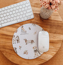 Adorable Dogs Mouse Pad: Hand-Printed Desk Accessory