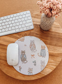 Cats Mouse Pad: Hand-Printed Desk Accessory