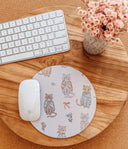 Cats Mouse Pad: Hand-Printed Desk Accessory