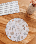 Farmers Market Mouse Pad: Hand-Printed Desk Accessory