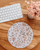 Fall Floral Mouse Pad: Hand-Printed Desk Accessory
