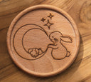 Wooden Coaster | Bunny moon | eco friendly | coasters