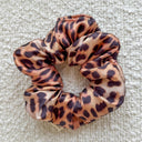 Handmade XL Satin Scrunchie: Leopard Print Hair Tie