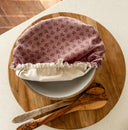 Reusable Cotton Linen Bowl Covers: Eco-Friendly Food Storage - Set of 2