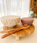 Reusable Cotton Linen Bowl Covers: Eco-Friendly Food Storage - Set of 2