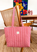 Handmade quilted tote | cotton market tote