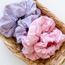 Handmade Gingham Scrunchies: Cotton Hair Tie